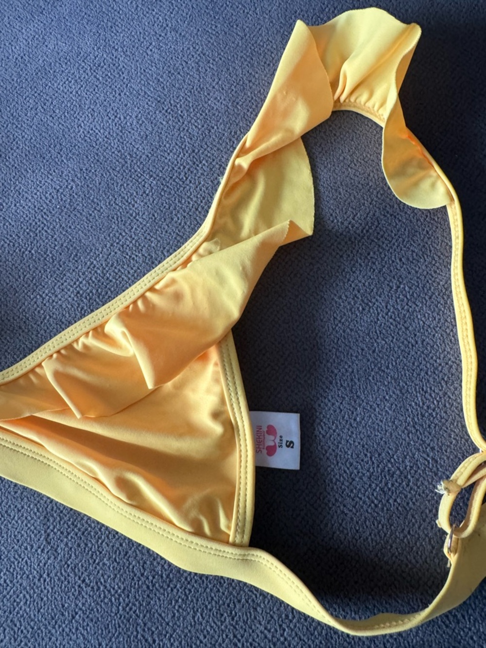 Yellow Ruffle Triangle Bikini Set - Picture 5 of 6